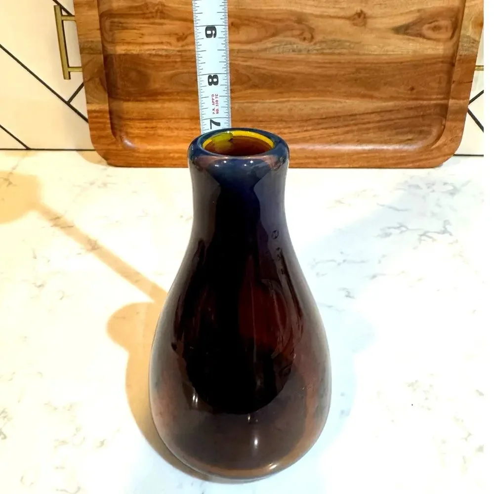 Vintage handblown glass vase signed Williams 77 teardrop" or "bud" vase - Picture 14 of 16